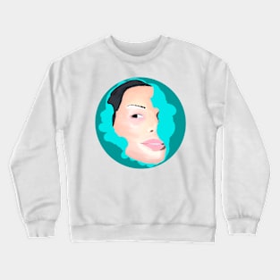 Half face of a moody girl Crewneck Sweatshirt